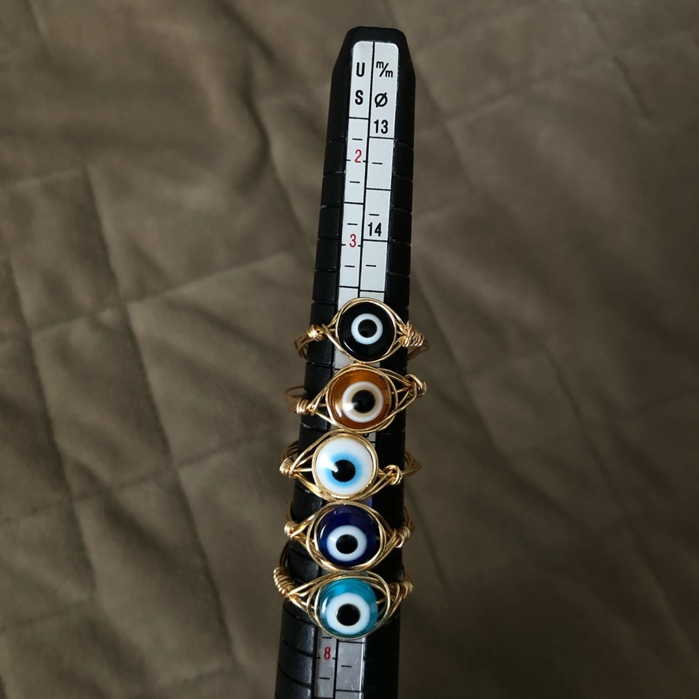 COLORFUL EVIL EYE RINGS! SWIPE➡️/READ BELOW⬇️ - Picture 6 of 6
